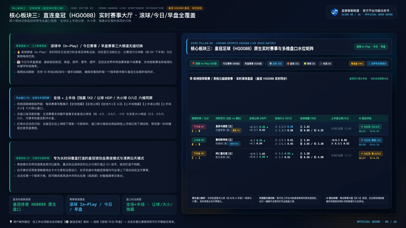 蓝盾智衡 AI 2.0 项目功能演示 PPT 第6页：11 大高频彩与六合彩 AI 走势分析